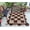 Brown, variant on Chouhan Rugs Natural Jute Scalloped Box Design Rug Bohemian Rug Decor Rug Handwoven Rug Custom Rug Decorative Rug