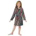 thumbnail image 6 of FORMRS Niños Bathrobe Unisex Hooded Robe Soft Plush Pajamas Sleepwear, Size 7-9T, Red Abstract Lines, 6 of 7