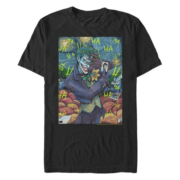 Men's Batman The Starry Night Joker  Graphic Tee Black Small