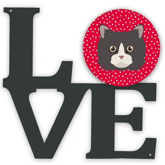 Poodle Cat Love Metal Wall Artwork LOVE