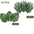thumbnail image 2 of SPRING PARK 24Pcs Artificial Tropical Palm Leaves Luau Party Decoration Monstera Fake Large Green Leaf for Hawaiian Luau Party Decorations Jungle Beach Birthday Theme BBQ Party Supplies, 2 of 7