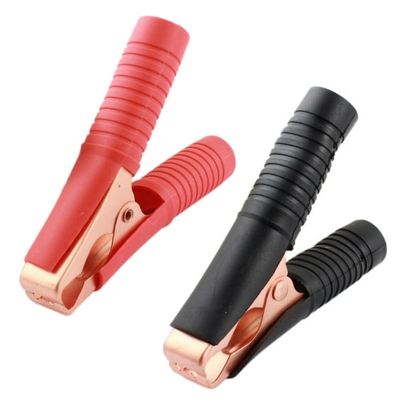 Unique Bargains 2pcs Nonslip Grip Insulated Crocodile Alligator Clips Clamps 100A