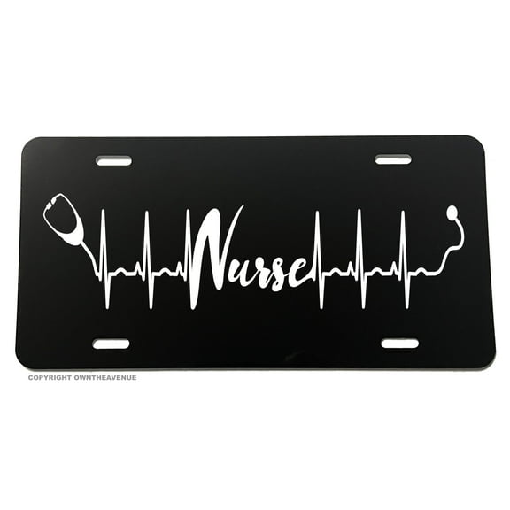 Nurse Stethoscope Heart Beat Car Truck Auto License Plate