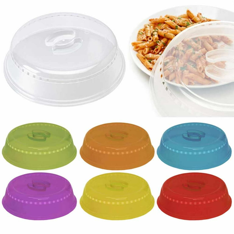 Plastic Microwave Plate Cover Clear Steam Vent Splatter Lid Food