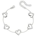 thumbnail image 1 of Elements Silver Layered Heart Station Bracelet - Silver, 1 of 1