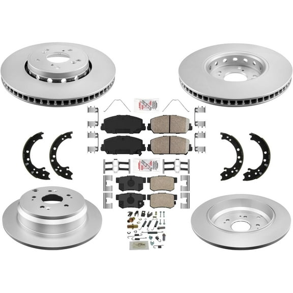 Frt & Rear GEO Coated Disc Brake Rotors Disc Brake Pads for Acura RDX 13-18