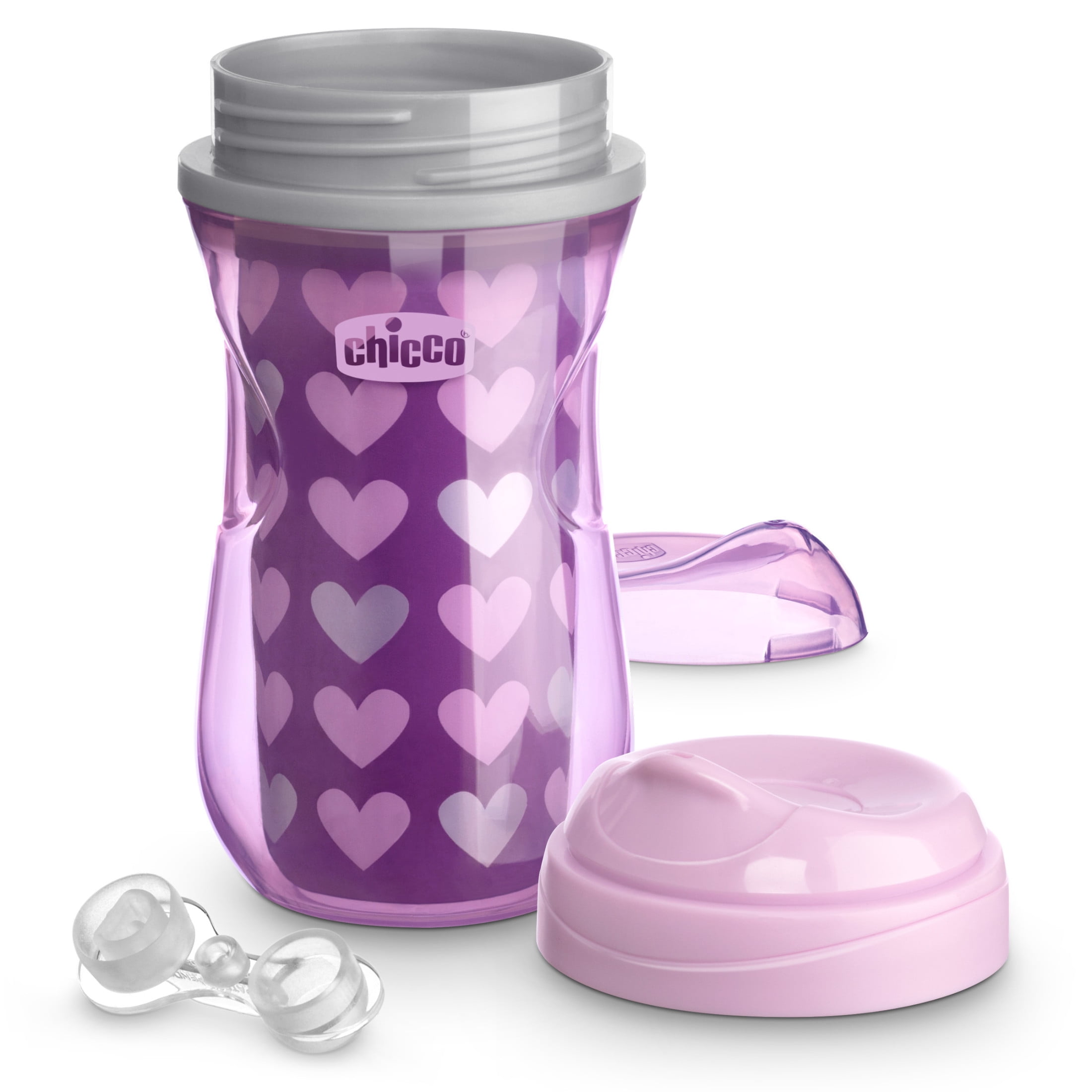 Chicco Insulated Rim Spout Trainer Cup 9oz Pink/Purple 12m+ (2pk)