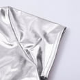 thumbnail image 6 of Prolriy Summer Tops for Women 2024 Women's Solid Color Reflective Shiny Metallic Round Neck Short Sleeve Crop Top T Shirt Womens Tops White XL, 6 of 8