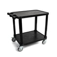 thumbnail image 1 of Carro Utilitario De Plástico Multiusos Compacto De 2 Niveles Pearington Con Ruedas Bloqueables De Hasta 150 Libras, Color Negro, 1 of 1
