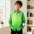 thumbnail image 5 of Riecok Button down Shirt Boys St Patrick's Day Lapel Collared Graphic Print Blouse Long Sleeve Holiday Trendy Tops, 5 of 8