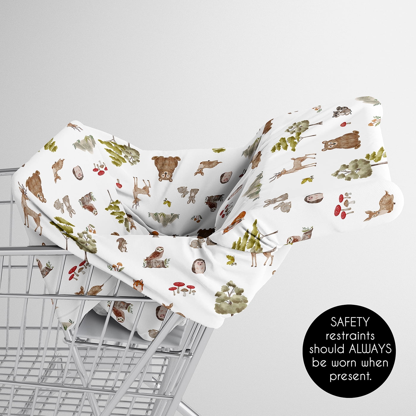 Sweet Jojo Designs Watercolor Woodland Forest Animals Boy, Girl, Unisex/Gender Neutral Multi Use Baby Car Seat and Nursing Cover