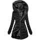 thumbnail image 2 of Abrigo de algodón de invierno para mujer, cálido con capucha y terciopelo, abrigo de algodón, abrigo largo, abrigo de algodón negro, 2 of 6