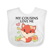 Inktastic My Cousins Love Me Little Fox Boys or Girls Baby Bib