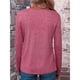 thumbnail image 5 of Camiseta de Larga con Cuello en V para Mujer, Estilo Casual, Cómoda, Elástica, de Color Liso. Rosa S, 5 of 6