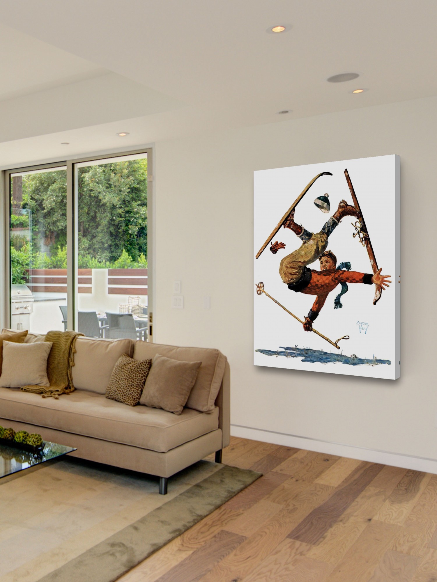 Marmont Hill Wipeout on Skis by Eugene Iverd Painting Print on Canvas