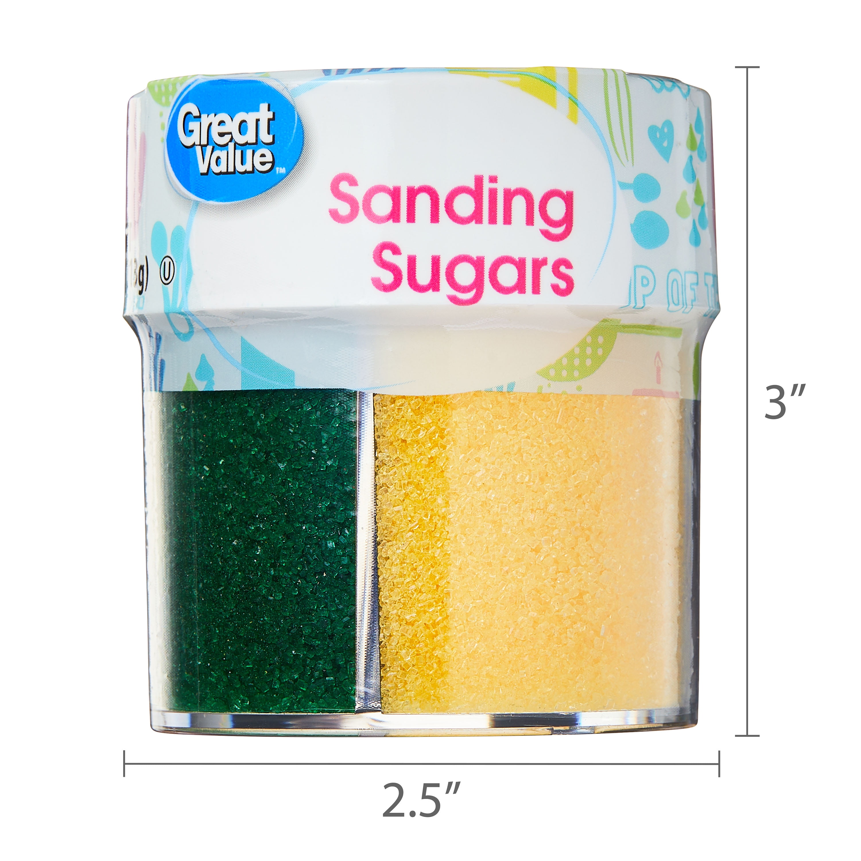 (2 pack) Great Value 4-Cell Sanding Sugar, Multicolor, 4 oz