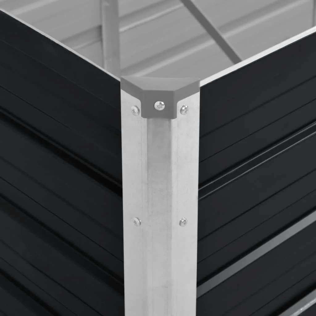vidaXL Raised Garden Bed Raised Flower Bed Galvanized Steel Planter Anthracite