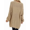 thumbnail image 5 of Long Sleeve Womens Solid Color Open Front Chunky Knit Sweater Cardigan, 5 of 6