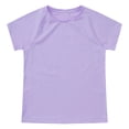 thumbnail image 3 of Sholeno Girls Boys Short Sleeve Dry-Fit Crew Neck Active Athletic Performance T-Shirt Basic Tee Light Purple 140, 3 of 5