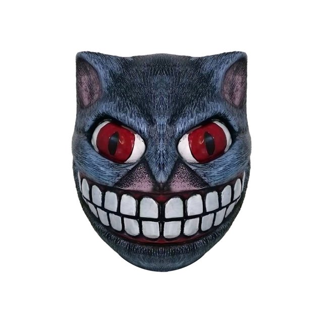 Máscara de látex para cosplay de Halloween con gato de Cheshire para adultos