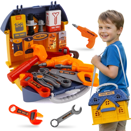 Flynow Kids Pretend Play Tool Set Toy for Toddler 1-3 Year Old 24pcs Construction Kit with Toolbox Drill Nuts Bolts Christmas Birthday Gift for Child Boys Age 2 4 5 6 7 8 9 10