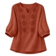 thumbnail image 4 of Embroidered Linen Shirts For Women Womens Gauze Tops Lightweight Linen Blouses For Women Cotton Boho Tops Gauze Shirts Boho Peasant Gauze Blouses Gauze Tunic Tops For Women Gauze Shirts For Women, 4 of 8
