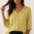 thumbnail image 4 of Fsgntruao Women's Short-sleeved V-neck Embroidered Top, 4 of 8