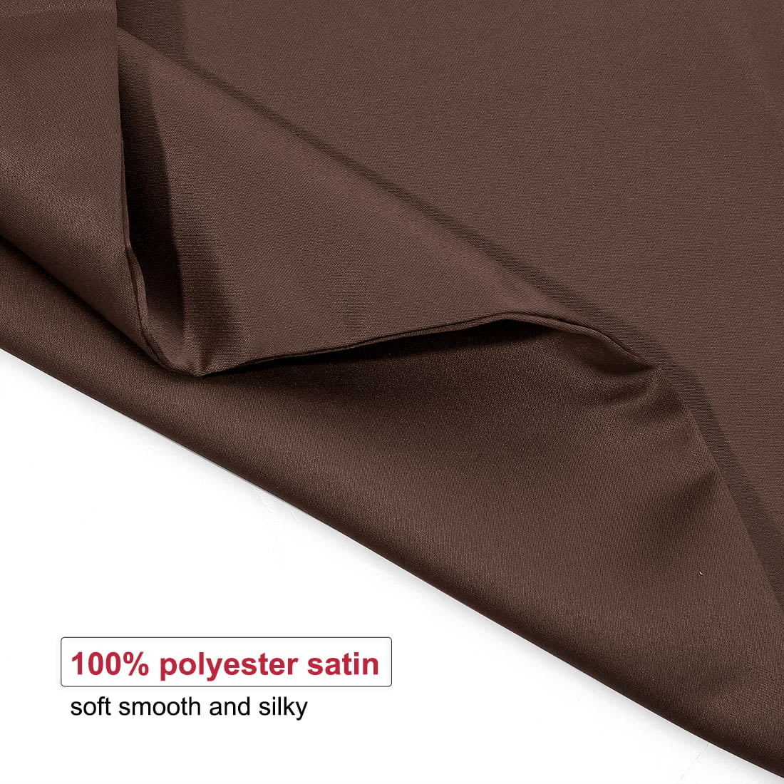 Unique Bargains Pillow Covers Silky Satin Zipper Pillowcases Set of 2 Brown 21" x 27"
