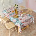 thumbnail image 5 of Pink Paisley and Floral Pattern Rectangle Tablecloth 60"x120",Waterproof Polyester Rectangle Table Cloth, Wipeable Spillproof Polyester Tablecloth for Dining, Camping, Indoor and Outdoor, 5 of 6