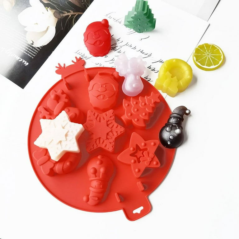 LTGICH 6 Christmas Tree Silicone Mold Cake Baking Mold Chocolate Candy Handmade Soap Ice Cube Biscuit Moulds No-Stick Christmas Baking Trays Pan
