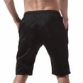 thumbnail image 4 of ibiyuan Workout Shorts Men Shorts Men Chinos Short Dress Shorts Casual Elastic Waistband Sweatshorts Mens Drawstring Straight-Fit Cotton Shorts Men Summer Beach Vacation Shorts with Pockets, 4 of 4