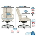thumbnail image 4 of La-Z-Boy Sutherland Quilted Leather Executive Office Chair Ivory Bonded Leather, 4 of 9