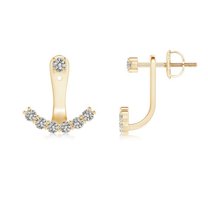 ANGARA Natural Diamond Arc-Shaped Ear Jacket in 14K Yellow Gold for Women (Size-2.5mm| Color-K| Clarity-I3) | April Birthstone, Anniversary, Jewelry Gift for Women | Natural Diamond Earrings