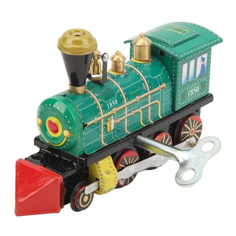 Clockwork Locomotive Toys Tinplate Metal Handcrafted Vintage Retro Wind Up Train Toy for Collection Gift Party Birthday
