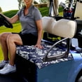 thumbnail image 3 of Renewold Golf Cart Seat Cover Comfortable Golf Cart Blanket Accessories Universal Fit for 2/4 Person Seats Club Car Seats, Tropical Hibiscus Dark Blue, 3 of 5