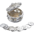 thumbnail image 2 of Joice Silver Metal Round Rhinestone Wedding Arras Box Set with Unity Coins, 2 of 4