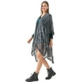 thumbnail image 4 of BohemyanRace Women's Coverups Burnt-out Velvet Cardigan Casual Outfit Long Cover Up Velvet Kimono (Gray), 4 of 5