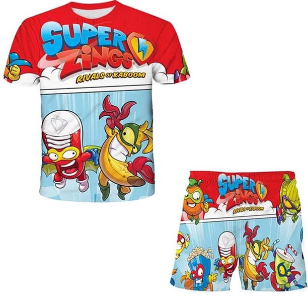 1-14 años Super Zings Baby Boys Girls Conjuntos de ropa Nuevas camisetas de manga corta Pantalones cortos Disfraces Trajes Ropa de verano Suits6T Gao Jinjia LED