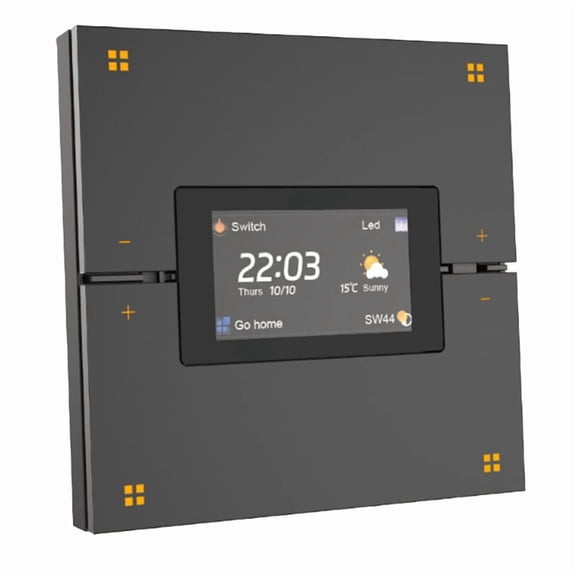 Tuya Smart Home 3.5-Inch Radar Human Body Sensor Push Button Screen Wall Switch Zigbee Smart Switch Smart Push Button,1 * Thermotor,Black