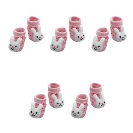

5pcs 0-6 Month Unisex Children Cute Cartoon Style Newborn Baby Kids Infant Breathable Doll Socks