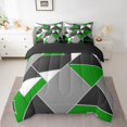 thumbnail image 2 of Erosebridal Geometric Sqare Bed in a Bag Full size,Green Grey Bed Set,Abstract Rectangle Bedding Full Size,Ultra Soft Minimalst Room Decoration,Reversible,7pcs, 2 of 6