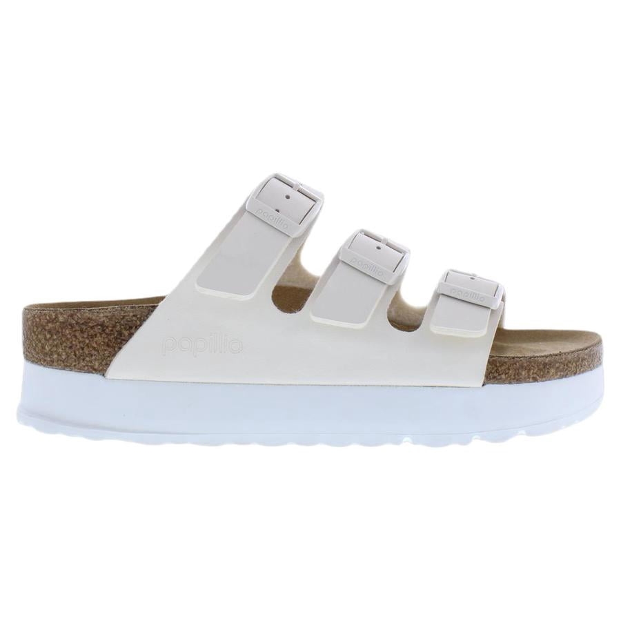Birkenstock Florida III Papillio Flex Platform Narrow Unisex Shoes Size 4, Color: Eggshell
