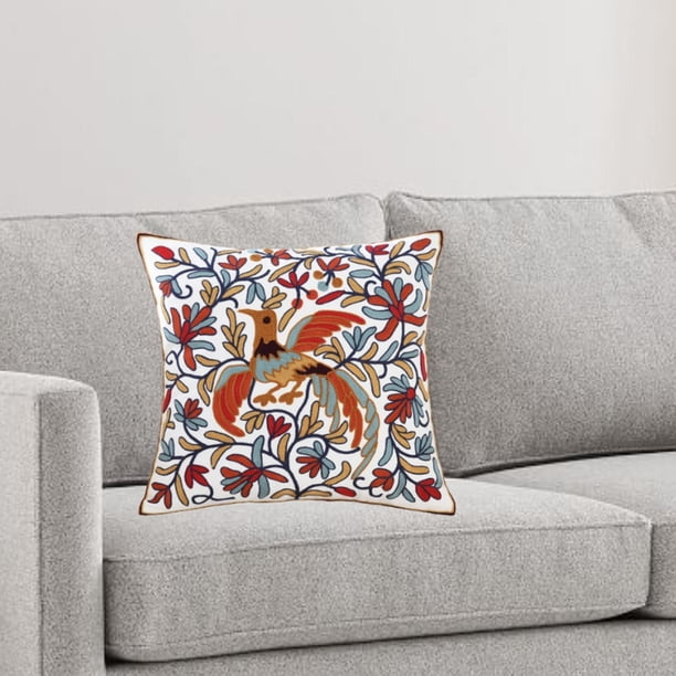 Funda de cojín con diseños florales Macarena Funda de almohada bordada decoración creativa suave para el hogar 45 cm x 45 cm