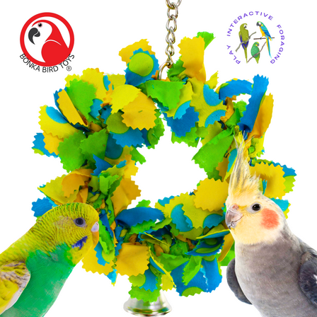 Bonka Bird Toys 810 Small Bowtie Ring Snuggle Hide Swing Parrot Cage Toy
