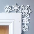 thumbnail image 6 of sunsanly Christmas Door Frame Decoration Metal Snowman Elk Santa Claus Snowflake Xmas Tree Door Corner Sign Front Door Edge Topper Sitter Ornament, 6 of 7