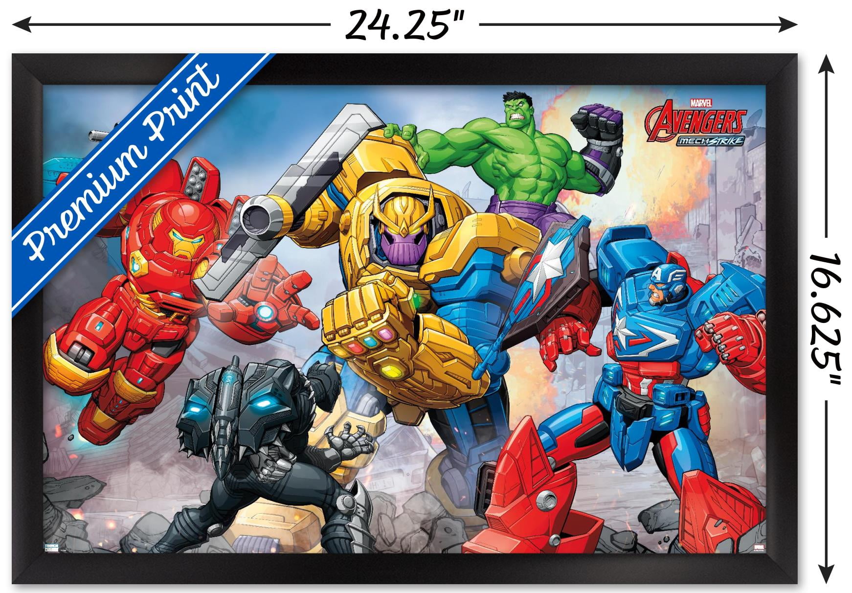 Marvel Avengers: Mechstrike - Battle Wall Poster, 14.725" x 22.375", Framed