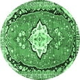 thumbnail image 1 of Ahgly Company Indoor Round Medallion Emerald Green Traditional Area Rugs, 5' Round, 1 of 4