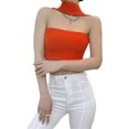 thumbnail image 1 of Lucakuins Chaleco de punto para mujer, sin mangas, cuello halter, sólido, ajustado, top corto de verano para fiesta de club Lucakuins  moda, 1 of 4