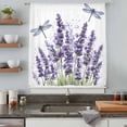 thumbnail image 5 of Purple Lavender Sheer Curtains 72 Inches Long, Pastoral Botanical Floral Dragonfly Light Filering Curtains, Breathable Simi Curtain Privacy Drapes for Living Room Bedroom Lightweight Window Treatment, 5 of 9