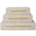 thumbnail image 3 of 3 Pcs Set Decorative Storage Boxes For Home Decor Treasure Box Jewelry Storage Wooden Box with hinged lid, 3 of 5